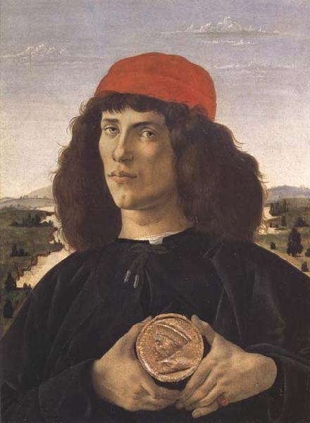 Sandro Botticelli Portrait of a Youth with a Medal Sweden oil painting art